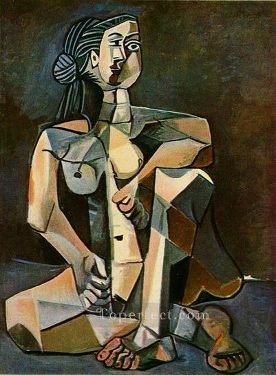 しゃがむ裸婦 1956年 パブロ・ピカソ油絵